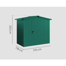 Ecostar Metallgerätehaus Made By Hörmann 214 X 118 Gerätehaus Aus Metall In Grün, Geräteschrank Mit 0,4 Mm Wandstärke Gartenhaus