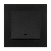Interrupteur Simple Avec Témoin Lumineux Noir Métallisé – 201/14e Exen – Ensemble Complet (mécanisme + Plaque Inclus)