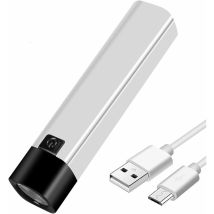 Derrui - Usb Rechargeable Led Torch 350 Lumens Flashlight Mini Power Bank 1200mah 18650 Battery Ultra Powerful Sidelight Torches(white)