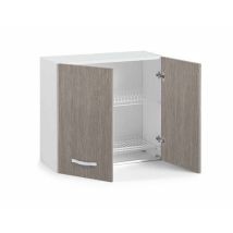 Azur Line - Mobile Abtropffläche 2 Hängetüren Küche 80x30x72h Finish Larice Grau
