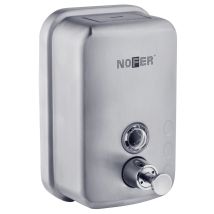 Nofer - Dosificador De Jabón Líquido Vertical Manual De 600 Ml Inox
