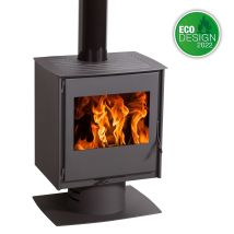 PANADERO Kaminofen Holzofen TOSCANA – 8 kW – 82 % – 760 x 600 x 440 mm – 81 kg – Grau