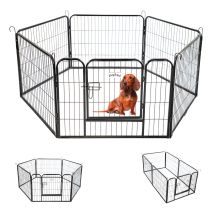 Parque Para Perros, Cachorros Y Conejos Gardeo80x60x6, 6 Paneles De 80x60cm, 1,28m2, Modular, Para Interior Y Exterior, Plegable, Garantía De 5 Años 