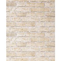 Edem - Carta Da Parati Muro Di Mattoni 583-20 Invecchiato Con Effetto Pietre Stones E Disegno Rusticale In Beige Sabbia