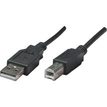 Manhattan Usb-kabel Usb 2.0 Usb-a Stecker, Usb-b Stecker 0.50 M Schwarz Folienschirm, Ul-zertifizie