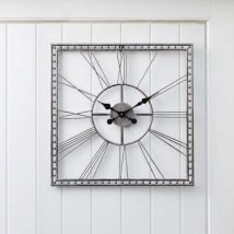 Smart Garden – Time Square Metal Wall Clock – Contemporary Skeleton Design – Weather Resistant – Indoor Outdoor Use