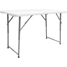 Mesa Plegable Uso Público Solid 120 X 60 X 48/61/74cm Altura Regulable. Portátil, Tablero Hdpe 4 Adultos, Multiusos Jardín Catering The Homeweeks