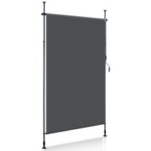 Randaco Toldo Vertical Enrollable Para Exteriores Protección 150 X 270 Cm Anti-uv Toldo Para Exteriores Con Barras Telescópicas Sin Taladrar Antracita