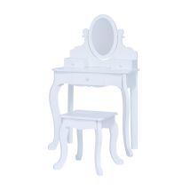 Teamson Kids - Fantasy Fields Di Teamson Rapunzel Set Da Toeletta Per Bambini Con Specchio, Cassetti E Sedia Sgabello Per Bambini Bianco Td-12851b
