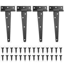 [neuwertig]set Mit 4 Schwarzen T-scharnieren, Scheunentorscharnieren, Türscharnieren, Flachen Edelstahlscharnieren Für Tore, Gartenhäuser, Schränke – 