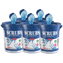 Set Da 5 Secchi Da 72 Salviette Detergenti Per Mani Scrubs – Salviette Antibatteriche Professionali – Pulizia Efficace Di Grasso, Vernice E Olio – 