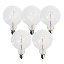 Luedd - Lot De 5 Ampoule Led E27 À Intensité Variable, Filament Spiralé G125 4w 270 Lm 2200k