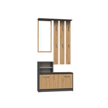 Topeshop - Vittoria - Armario Recibidor - Colgador De Pared + Espejo + Zapatero - 180x85x24 - Armario Recibidor