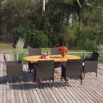 7 Piece Garden Dining Set With Cushions Brown Vidaxl
