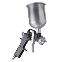FERM Druckluft-Farbspritzpistole mit Fließbecher 1,5 mm Düse 400 cc Behälterkapazität 3-4 bar Arbeitsdruck