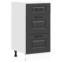Meuble Bas De Cuisine Meuble De Cuisine « Kalmar » Bois D'Ingénierie Noir