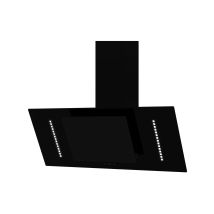 Myappliances – 90cm Black Steel and Glass Designer Cooker Hood – Touch Control, 3 Speeds, 400 m³/h Extraction Rate