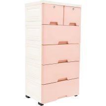 Cajonera De Plástico Con 6 Cajones, Cómodas Con Ruedas, Mesita De Noche De Plástico Para El Hogar, Oficina, Dormitorio, Baño, 19.7 'w X 13.8' T X 40' 