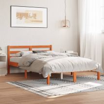 Bed Frame Without Mattress Wax Brown 120x200 Cm Solid Wood Pine Vidaxl