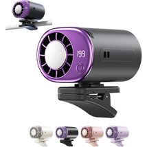 Car Clip-on Air Conditioner Fan With Led Display, 360° Adjustable, 199 Speeds, Portable Cooling Fan For Cars,grey