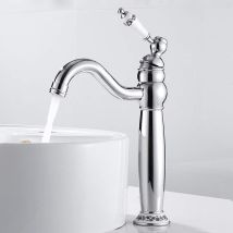 Petites Ecrevisses - Grifo Baño Vintage Giratorio 360° Grifo Monomando Lavabo De Latón Grifos Mezclador Con 3/8 Pulgada Mangueras Cromo