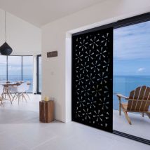 Daisy - Panneau Ajouré En Pvc - Brise-soleil - Dimension : 73x148 Cm - Couleur : Noir