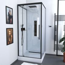Dusche Komplett Marwell Komplettdusche Fertigdusche White Square 90 X 90 X 215 Cm - Komplett Set Inkl. Duschwanne Und Armatur - Eckdusche Mit 