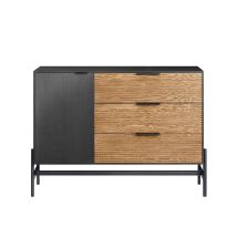 Sobuy - Credenza Decorativa Consolle Laterale Stretta Nero 114x40x83cm Hfsb02-sch