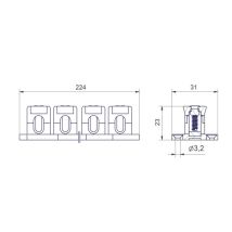 Tekox - Hps-10 - Hps 12-pole Passing Wire Strip 2x10mm2 - 500v 57a - Polyamide