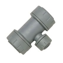 Polypipe Polyplumb Pb1122 22mm X 22mm X 15mm Reduced Branch Tee - Grey 5 Pack