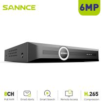 Sannce Nvr Poe 6mp 8ch Per Sistema Di Telecamere Di Sicurezza Domestica Con Riproduzione Intelligente E Notifica Con Immagine Allegata
