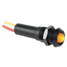 Lampada LED 24V gialla – corpo nero – 24vby – 10mm, 25.5mm, ABS – Seder