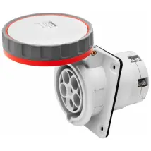 Gewiss Bases De Enchufe De Pared 10° Hp - Ip66/ip67 - 3p+n+e 125a 346-415v 50/60hz - Rojo - 6h - Con Contactos De Tornillo, Gw62262h