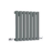 Milano - Aruba - Modern Anthracite Horizontal Single Oval Panel Radiator - 400mm X 413mm