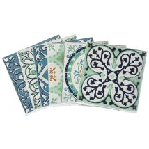 260577 Smooth – Tiles Piastrelle Sticker Cemento Piastrelle Evora [6 Foglio 15 X 15 Cm 5.90'' X 5.90'], Vinile, Green, 15 X 0,1 X 15 Cm - Plage