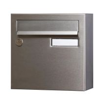 Buzón Compacto Con 1 Puerta Exterior - Rivage - Acero Inoxidable Gris Renz