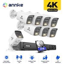 4k Kit Di Videosorveglianza Esterno,16ch Nvr Con 8 Telecamere Bullet Poe Visione Notturna Colori,audio Bidirezionale Sistema Di Telecamere Di 