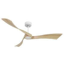 Twist, Ventilateur Déstratificateur D'Air, Pales Bois Clair 166 Cm Moteur Blanc, Sans Lumière