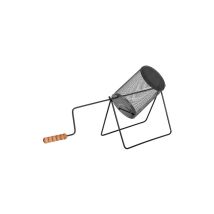 Caldarrostiera giratoria de acero – Cesta giratoria para castañas – Mango ergonómico – Cocción uniforme sin quemaduras