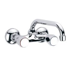 Grifo fregadero Guayama 11 cm – Acabado metálico – Forma de caño – Características del caño