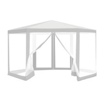 Swanew Tenda Con Zanzariera Robusto Tenda Esagonale Per Feste All'aperto Resistente Ai Raggi Uv Patio Cortile 2x2x2m Bianco