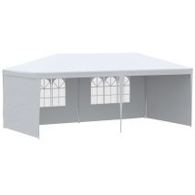Tendone Da Giardino Pieghevole Per Feste Ed Eventi Con Pannelli Rimovibili, 5.83x2.95 M, Bianco