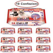 Amore Mio Salviette Detergenti Per Cani Gatti E Cuccioli Alla Clorexidina 10 Confezioni Da 36 Salviette