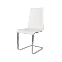 T M C S – Berlin Chair – Steel Frame – Padded Plywood Seat – White Eco-Leather – Modern Design – 94.5 cm Height