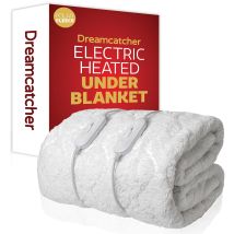 Dreamcatcher Deluxe Double Electric Blanket Dual Control Fitted Polar Fleece Heated Bed Underblanket 190 X 137cm 3 Heat Settings