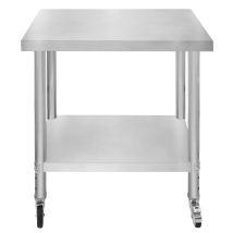Gastro Edelstahl Arbeitstisch Vorbereitungstisch Küchentisch Mobil 76cm X 45cm