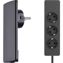 151000156100 Multipresa 3 Scomparti Nero Schuko 1 Pz. - Evoline
