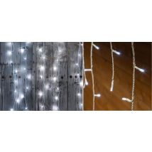 Led -lichterkaskade Für Den Internen Externen Gebrauch - 120 Led - Bianco - Cavo Luci 3 Mt - H 75 Cm