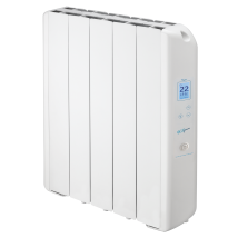 Radiateur Électrique À Inertie Fluide 550w Farho Eco Green 05 Eléments Blanc Programmable Basse Consommation Garantie 20 Ans