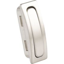 Pamar Klappgriff Juno, Möbelgriff Schrankgriff Türgriff, Platzsparend, Zinkdruckguss Edelstahl Effekt, Breite 17 Mm, Höhe 50 Mm, Einlasstiefe 10 Mm, 